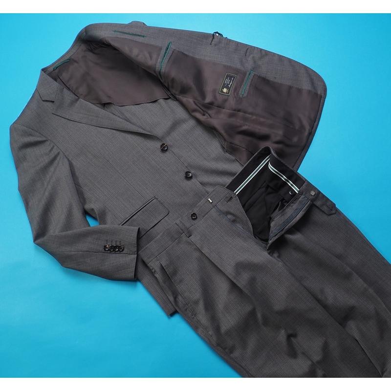 新品10.8万円 大手百貨店扱い 春夏『CERRUTI チェルッティ 伊製生地』Super130Sウール  織柄チェック スーツBB6灰(H) 1570091の画像