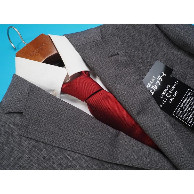 新品10.8万円 大手百貨店扱い 春夏『CERRUTI チェルッティ 伊製生地』Super130Sウール  織柄チェック スーツBB6灰(H) 1570091の画像