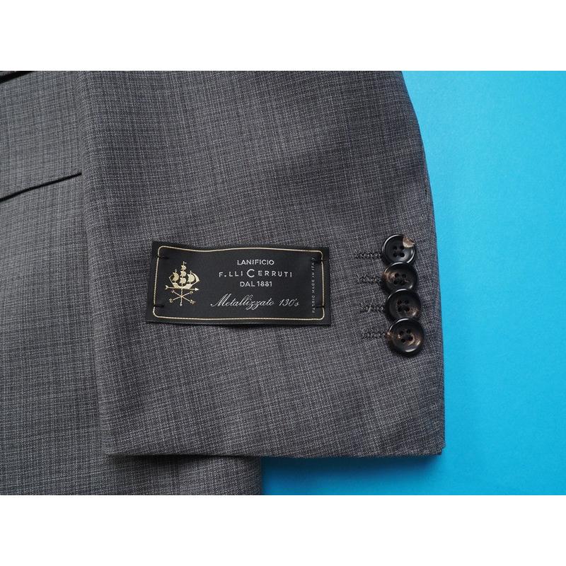 新品10.8万円 大手百貨店扱い 春夏『CERRUTI チェルッティ 伊製生地』Super130Sウール  織柄チェック スーツBB6灰(H) 1570091の画像