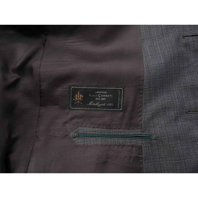新品10.8万円 大手百貨店扱い 春夏『CERRUTI チェルッティ 伊製生地』Super130Sウール  織柄チェック スーツBB6灰(H) 1570091の画像