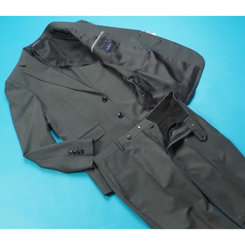 新品8.6万円 大手百貨店扱い 春夏『ZIGNONE ジニョーネ 伊製生地』ウールシャンブレー スーツAB7灰(H) 1618401の画像