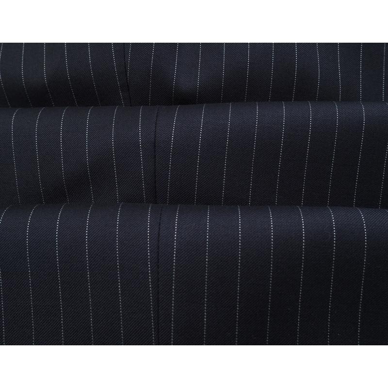 新品20.6万円 大手百貨店扱い 春秋 日本製『Scabal スキャバル 英国製生地』Super140Sウール 綾織 艶感 ストライプ スーツA5紺(B)1703081の画像