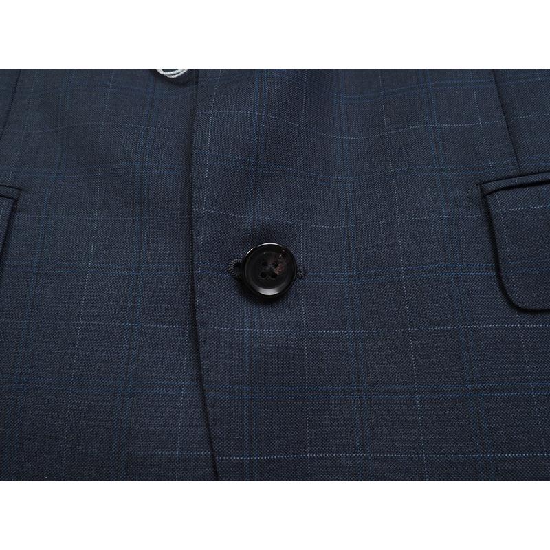 新品20.6万円 大手百貨店扱い 春秋 日本製『Scabal スキャバル 英国製生地』Super140Sウール 綾織 艶感 チェック柄 スーツA7灰(C)1703481の画像