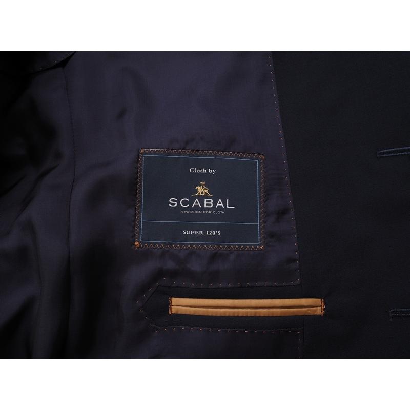新品20.6万円 大手百貨店扱い 春夏 日本製『Scabal スキャバル 英国製生地』Super120Sウール 無地 スーツA5濃紺(B)1703671の画像