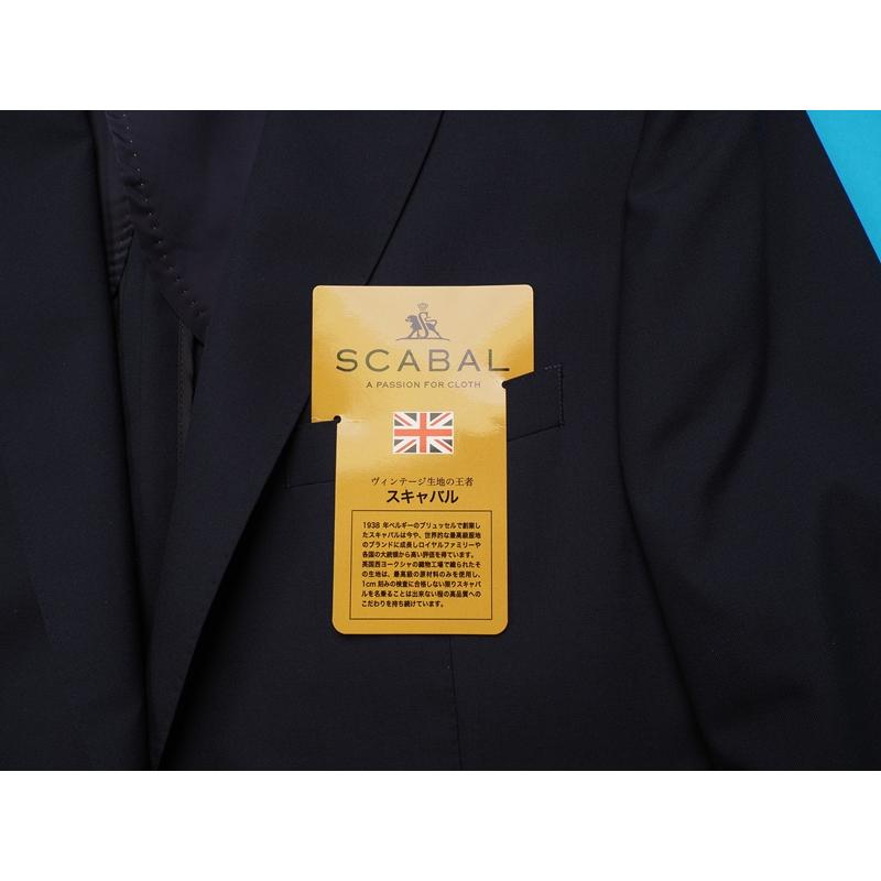 新品20.6万円 大手百貨店扱い 春夏 日本製『Scabal スキャバル 英国製生地』Super120Sウール 無地 スーツA5濃紺(B)1703671の画像