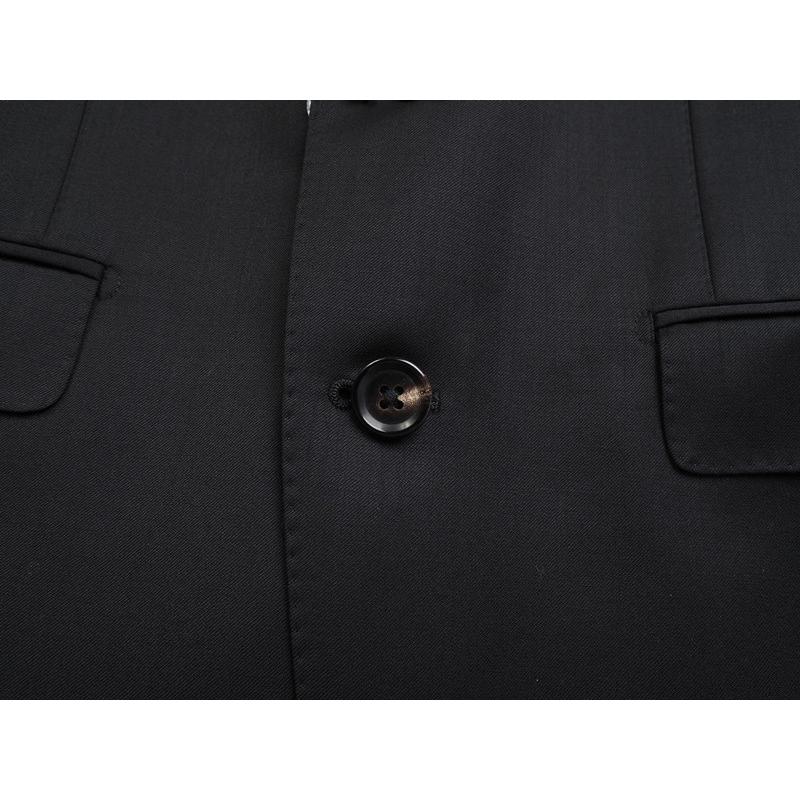 新品20.6万円 大手百貨店扱い 春秋 日本製『Scabal スキャバル 英国製生地』Super120Sウール 綾織り ソリッド無地 スーツYA5黒(A)1703691の画像