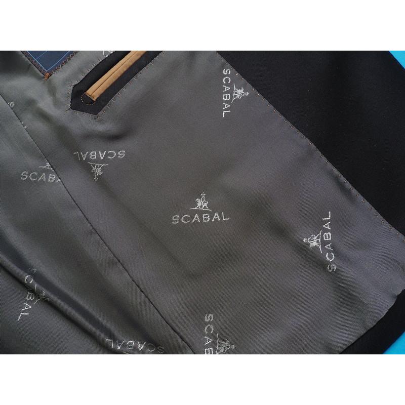 新品20.6万円 大手百貨店扱い 春秋 日本製『Scabal スキャバル 英国製生地』Super120Sウール 綾織り ソリッド無地 スーツYA6黒(A)1703691の画像