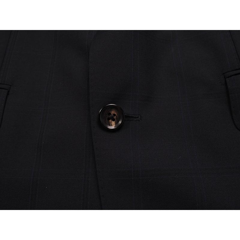 新品20.6万円 大手百貨店扱い 春夏 日本製『Scabal スキャバル 英国製生地』Super120Sウール チェック柄 スーツA6濃紺(B)1703871の画像