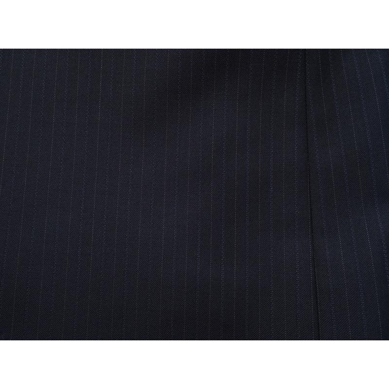 新品20.6万円 大手百貨店扱い 春秋 日本製『Scabal スキャバル 英国製生地』Super140Sウール 綾織 艶感 ストライプ スーツA6紺(B)1703881の画像