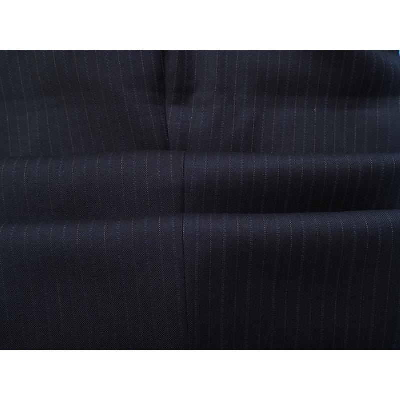 新品20.6万円 大手百貨店扱い 春秋 日本製『Scabal スキャバル 英国製生地』Super140Sウール 綾織 艶感 ストライプ スーツA6紺(B)1703881の画像