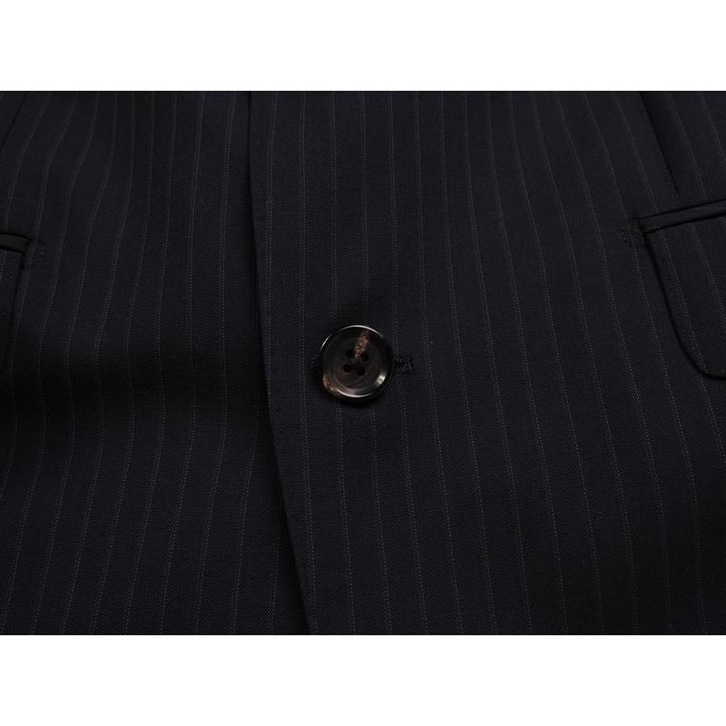 新品20.6万円 大手百貨店扱い 春夏 日本製『Scabal スキャバル 英国製生地』Super120Sウール ストライプ スーツAB4濃紺(B)1704071の画像