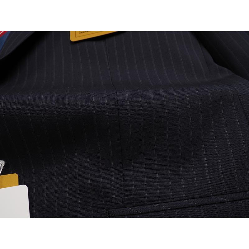 新品20.6万円 大手百貨店扱い 春夏 日本製『Scabal スキャバル 英国製生地』Super120Sウール ストライプ スーツAB5濃紺(B)1704071の画像