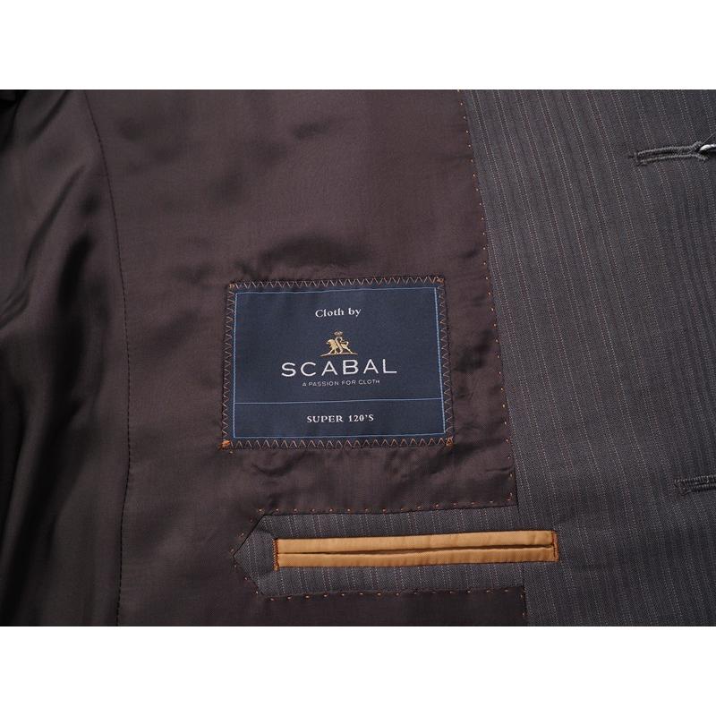 新品20.6万円 大手百貨店扱い 春夏 日本製『Scabal スキャバル 英国製生地』Super120Sウール ストライプ スーツBB6灰(H)1704471の画像