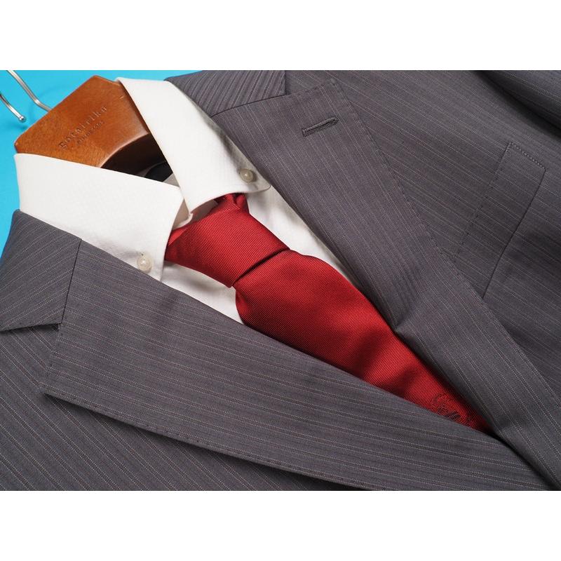 新品20.6万円 大手百貨店扱い 春夏 日本製『Scabal スキャバル 英国製生地』Super120Sウール ストライプ スーツBB7灰(H)1704471の画像