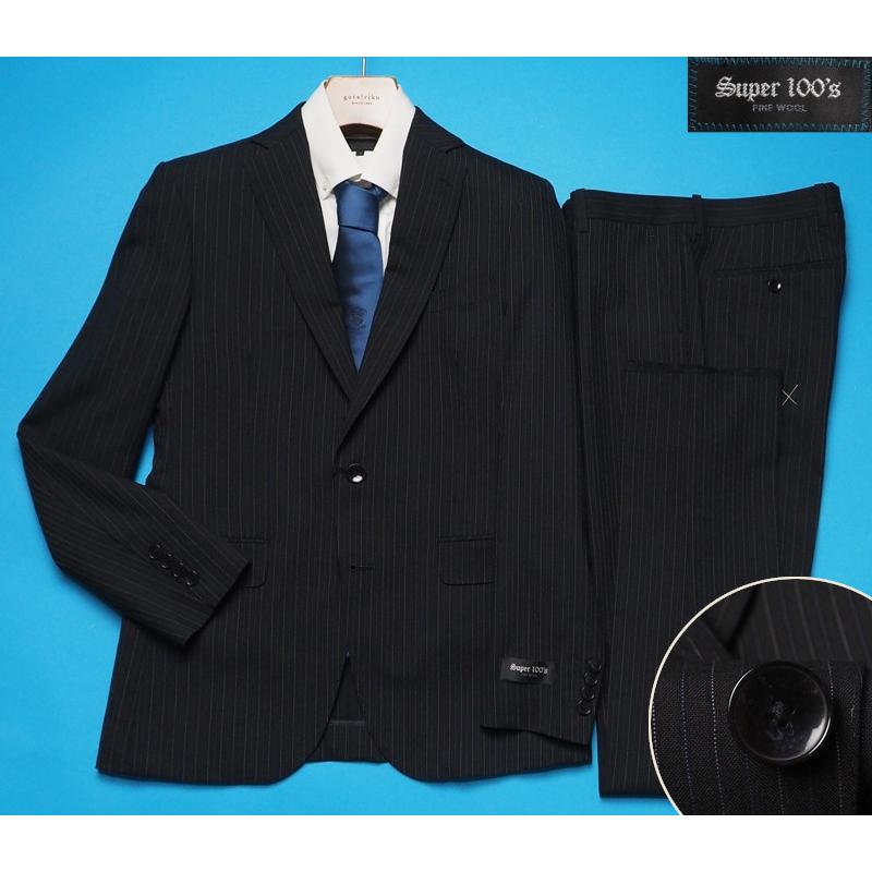 【美品】DURBAN スーツ　グレー ストライプ 94-A6 ウール100% グレーストライプスーツ （ライトグレー） -D'URBAN | ダーバン公式