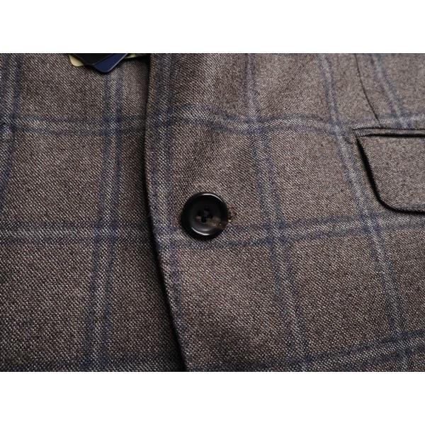 新品9.6万円 大手百貨店扱い 秋冬『Loro Piana ロロピアーナ 伊製生地』ウール100% 起毛 シャークスキン ジャケットAB6茶(D) 3050060の画像