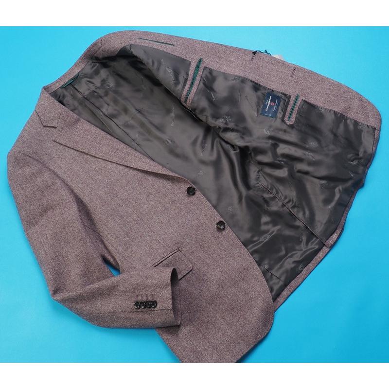 新品12.9万円 大手百貨店扱い『Ermenegildo Zegna ゼニア  Trofeo Cashmere』カシミヤ混 起毛 ヘリンボーンジャケットA6ワイン(I) 3054290の画像