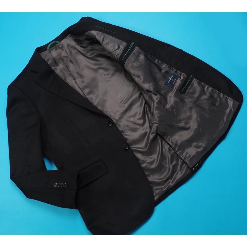 新品22万円 大手百貨店扱い 秋冬『Ermenegildo Zegna ゼニア Pure Cashmere』カシミヤ100% フランネル ジャケットA5黒(A) 3055090の画像