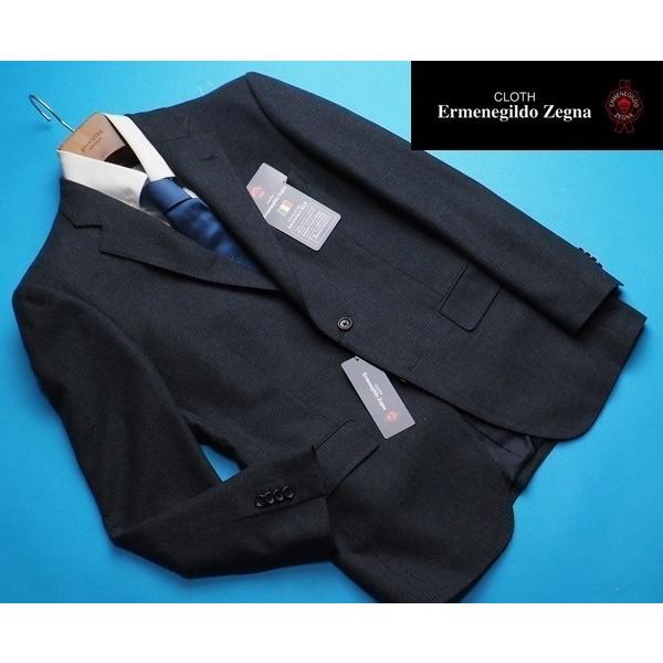 新品12.9万円 大手百貨店扱い 秋冬『Ermenegildo Zegna ゼニア 伊製生地』カシミヤ混ウール ライトフランネルジャケットA8紺灰(C) 3251450