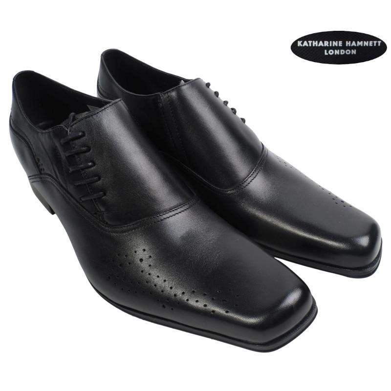 KATHARINE HAMNETT ブラックレザー ローファー KATHARINE HAMNETT LONDON（キャサリンハムネットロンドン） 新品