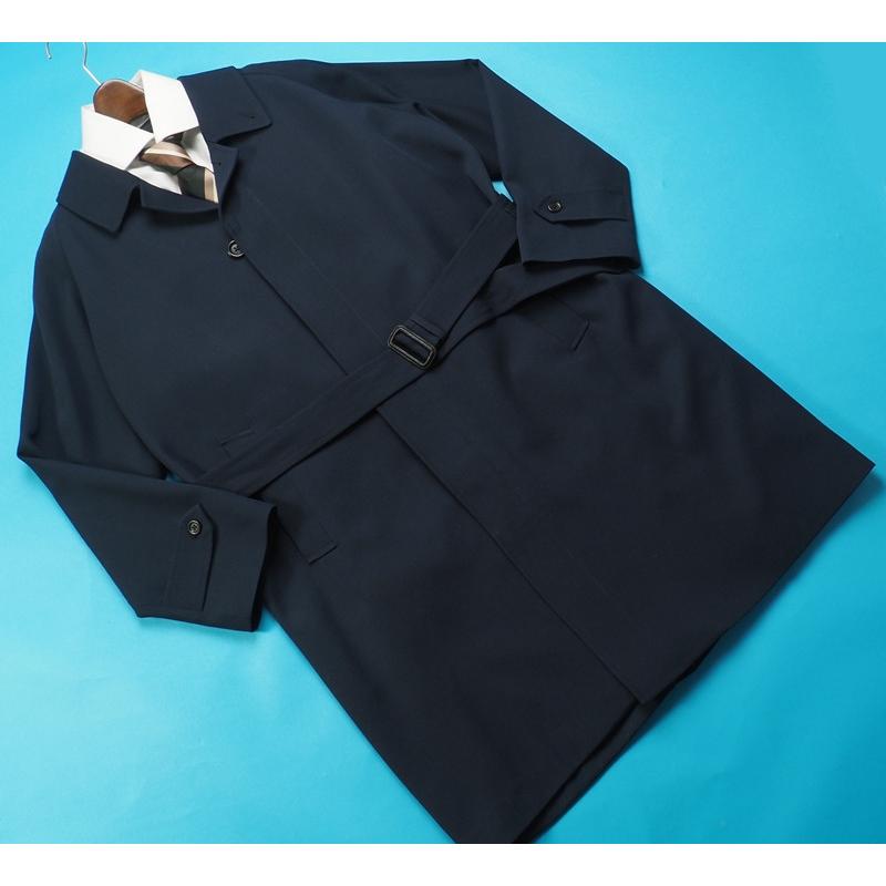 新品定価37.4万円 オンワード樫山 Selflex 日本製『LASSIERE MILLS 英国生地』ライナー付き ウール100% コート S 紺 39609の画像