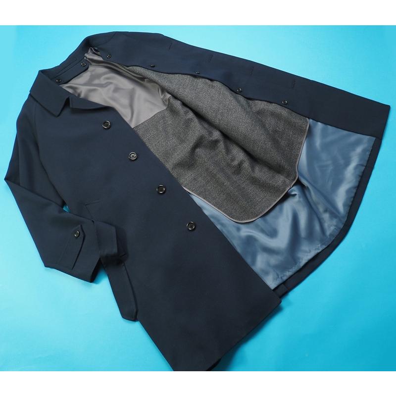 新品定価37.4万円 オンワード樫山 Selflex 日本製『LASSIERE MILLS 英国生地』ライナー付き ウール100% コート S 紺 39609の画像