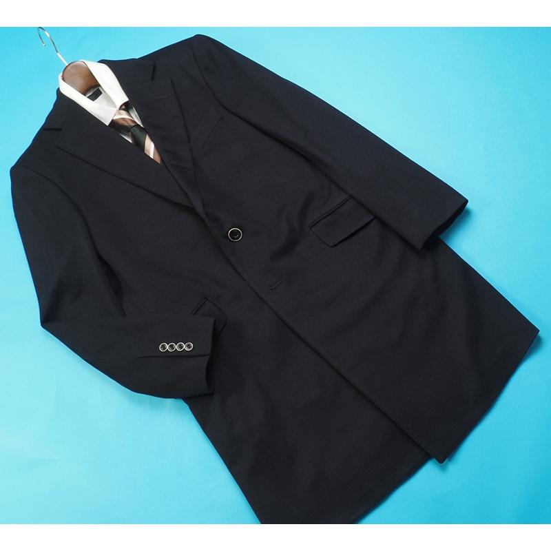 新品44万円 オンワード樫山 日本製『ロロピアーナ 伊製生地』カシミヤ混 ウール チェスター コート(L程度)濃紺 3FAS-9の画像