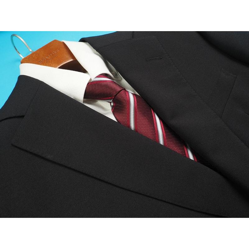 新品47.1万円 オンワード樫山 Henry Poole ヘンリープール 日本製『DORMEUIL 英国製生地 トニック』スリーピーススーツA96(A6程)黒 4601の画像