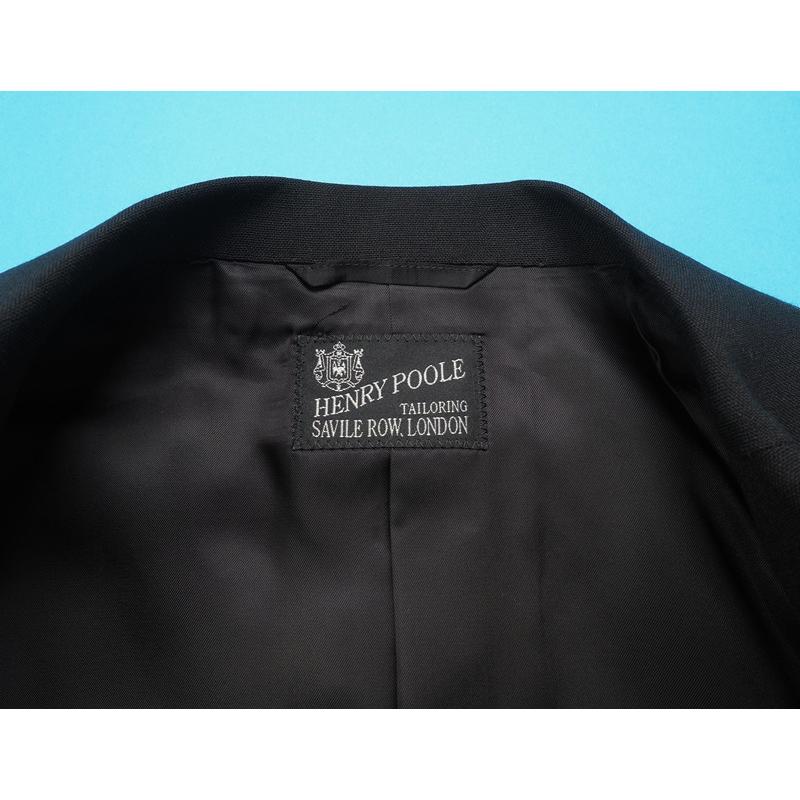 新品47.1万円 オンワード樫山 Henry Poole ヘンリープール 日本製『DORMEUIL 英国製生地 トニック』スリーピーススーツA96(A6程)黒 4601の画像