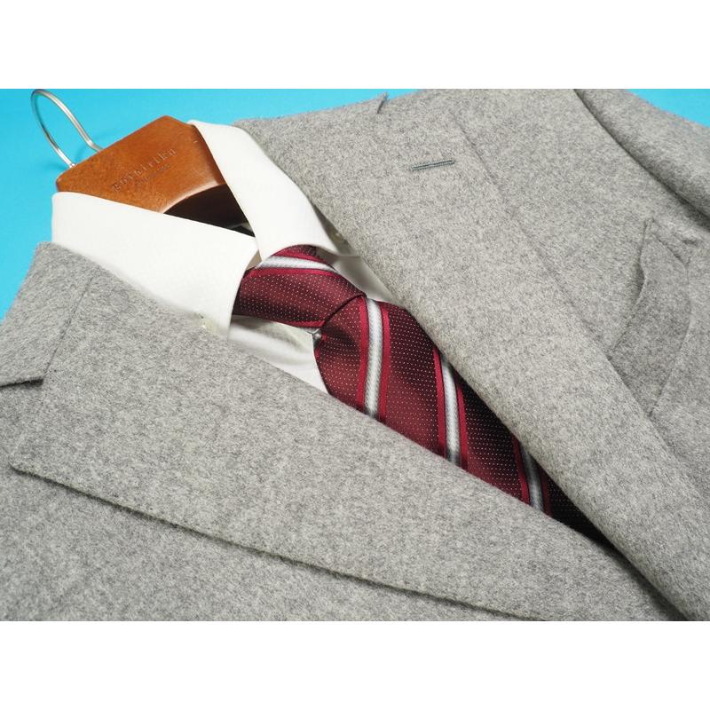 新品33万円 オンワード樫山 Selflex 日本製『PIACENZA ピアツェンツァ 伊製生地』カシミヤ混 ウール コート D6/46(M程度) 灰5953836の画像