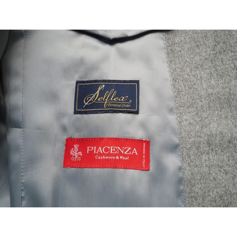 新品33万円 オンワード樫山 Selflex 日本製『PIACENZA ピアツェンツァ 伊製生地』カシミヤ混 ウール コート D6/46(M程度) 灰5953836の画像
