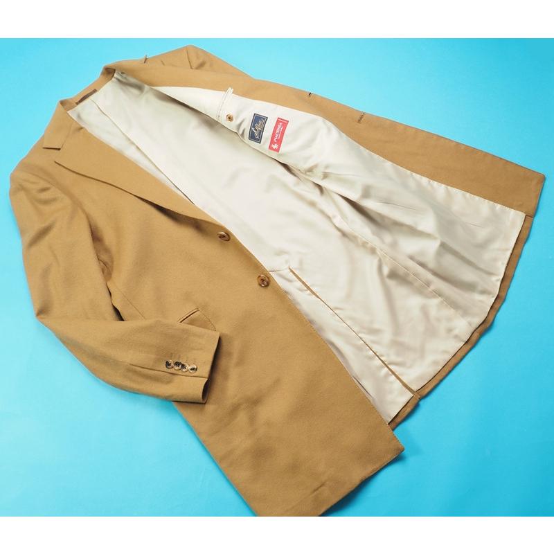 新品33万円 オンワード樫山 Selflex 日本製『PIACENZA ピアツェンツァ 伊製生地』カシミヤ混 ウール コート D6/52(XXL程) キャメル 5953840の画像