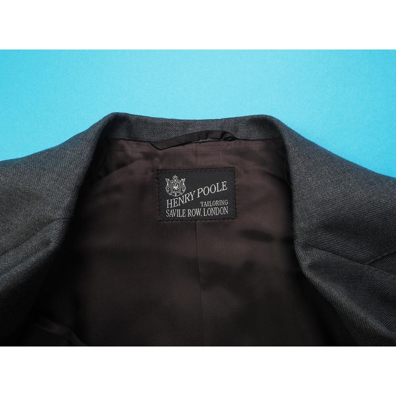 新品 オンワード樫山 Henry Poole ヘンリープール 日本製 秋冬【橋本毛織 国産生地】微起毛 スリーピース スーツA94(A6程度相当)灰 609094の画像