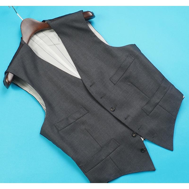 新品 オンワード樫山 Henry Poole ヘンリープール 日本製 秋冬【橋本毛織 国産生地】微起毛 スリーピース スーツA94(A6程度相当)灰 609094の画像