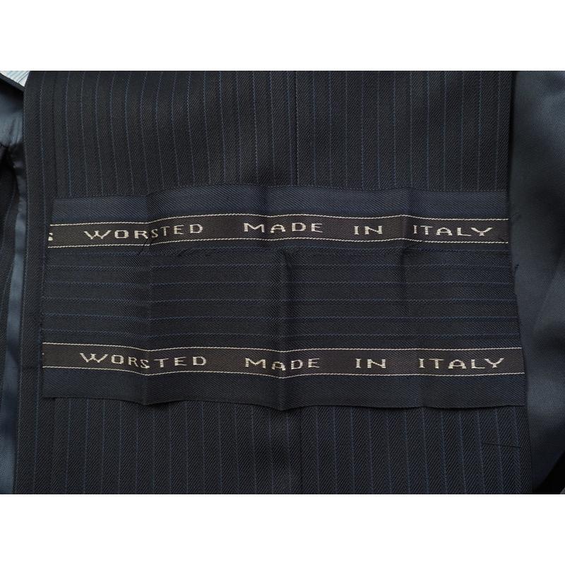 新品19.8万円 オンワード樫山×伊勢丹メンズ 日本製 秋冬『Gran Torino 伊製生地』 ウール100％ スリーピース スーツ D6/56(AB8〜BB8程度相当)紺 629517の画像
