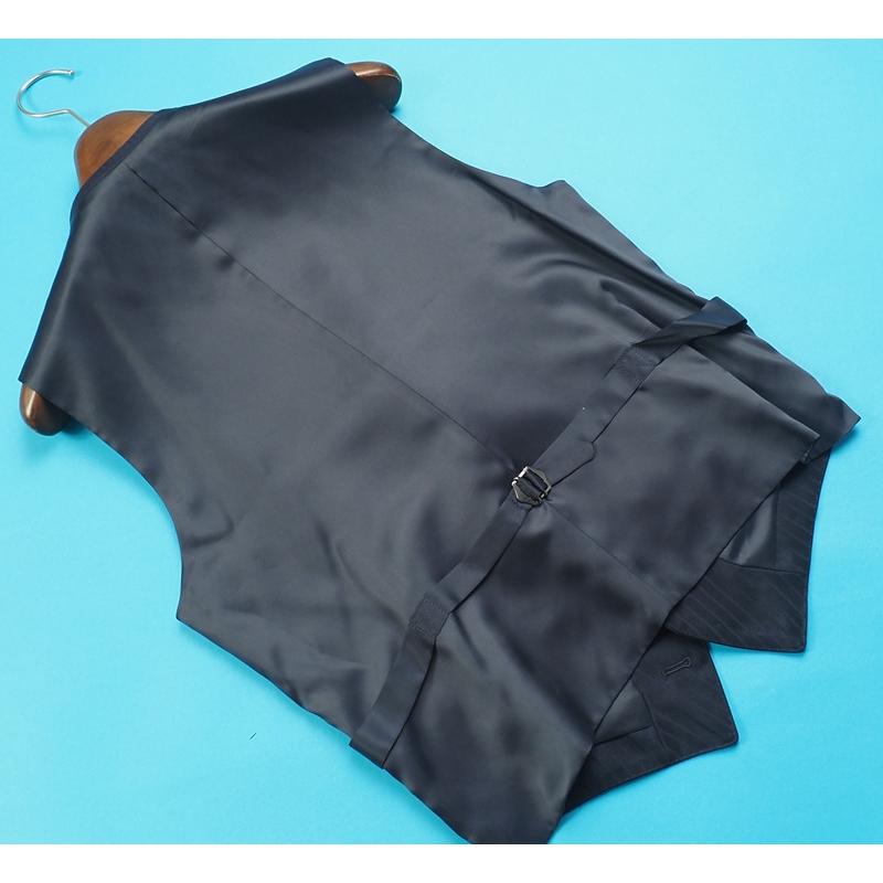 新品19.8万円 オンワード樫山×伊勢丹メンズ 日本製 秋冬『BOWER ROEBUCK 英国製生地 』艶感 スリーピーススーツ D6/52(A7程度相当)紺 629535の画像