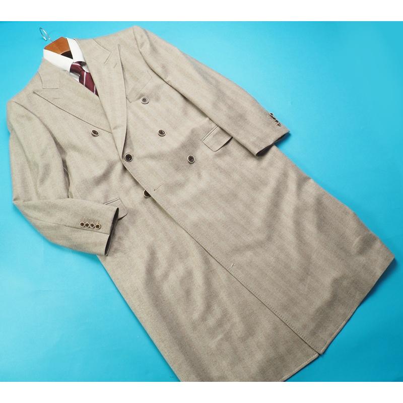 新品44万円 オンワード樫山×伊勢丹メンズ 日本製『MARLANE マルラーネ 伊製生地』カシミヤ100% コート D6/56(4XL程度) ベージュ742839の画像