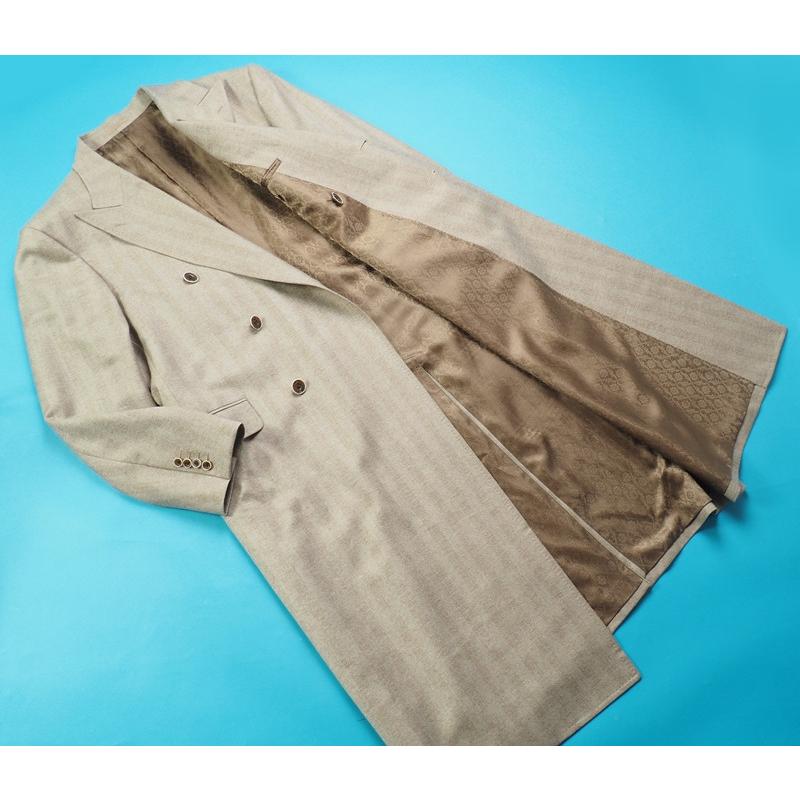 新品44万円 オンワード樫山×伊勢丹メンズ 日本製『MARLANE マルラーネ 伊製生地』カシミヤ100% コート D6/56(4XL程度) ベージュ742839の画像
