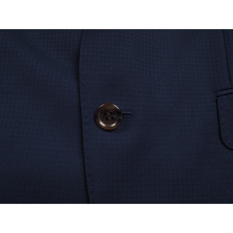 新品28.4万円 オンワード樫山 Selflex 日本製 春秋『PIACENZA ピアツェンツァ 伊製生地』ウール100% スリーピーススーツ A96(A6)紺 800007の画像