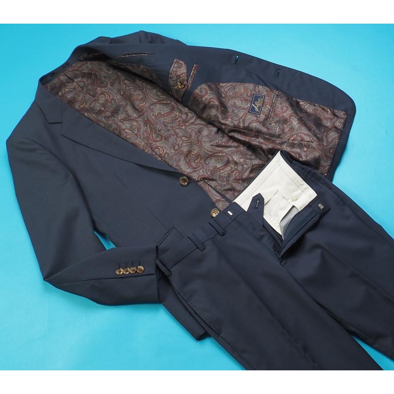 新品定価12.5万円 オンワード樫山 Selflex 日本製 秋冬『MARZOTTO マルゾット 伊製生地』ウール スリーピース スーツ A96(A5程度)紺 852004の画像