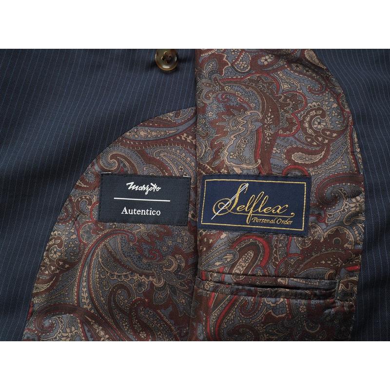 新品定価12.5万円 オンワード樫山 Selflex 日本製 秋冬『MARZOTTO マルゾット 伊製生地』ウール スリーピース スーツ A96(A5程度)紺 852004の画像