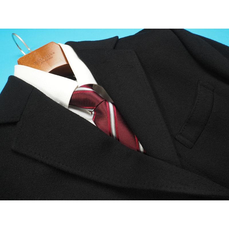 新品定価27.5万円 オンワード樫山 Selflex 日本製『Peter England 英国生地』カシミヤ100% チェスター コートD6/48(L程度) 黒 8954076の画像
