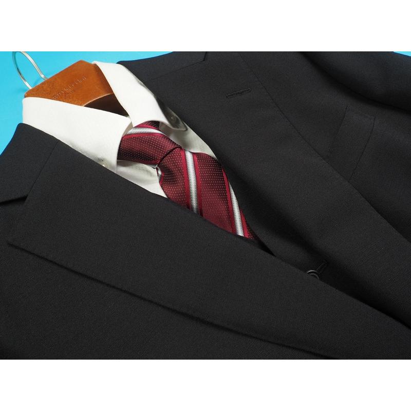 新品47.1万円 オンワード樫山 Henry Poole ヘンリープール 日本製 春秋『DORMEUIL 英国製生地 TONIK』スリーピーススーツA96(A6)黒 930702の画像