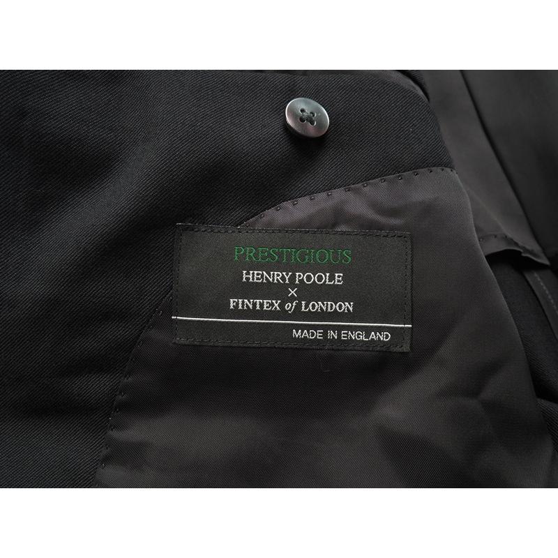 新品35.7万円 オンワード樫山 Henry Poole ヘンリープール 日本製 春秋『FINTEX of LONDON 英国生地』スリーピーススーツA96(A6)黒 930726の画像