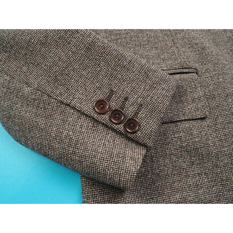 新品24.7万円 オンワード樫山 Dots&Loops 日本製 秋冬 ウール100% ツイード スリーピーススーツ D7/48(A6程度) 灰茶 941298の画像