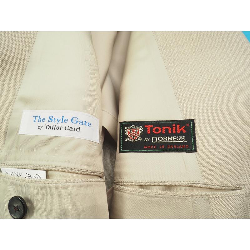 新品33万円 オンワード樫山×伊勢丹  The Style Gate 日本製『DORMEUIL ドーメル トニック』スリーピーススーツ A6程 ベージュ BM8028の画像