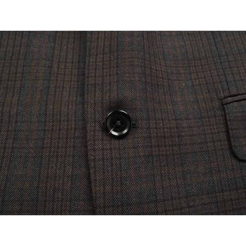 新品22.7万円 オンワード樫山 Royal custom Selflex 日本製 秋冬『ドーメル 英国製生地』ウール スリーピース スーツ A100(A5程)茶 BW9202の画像