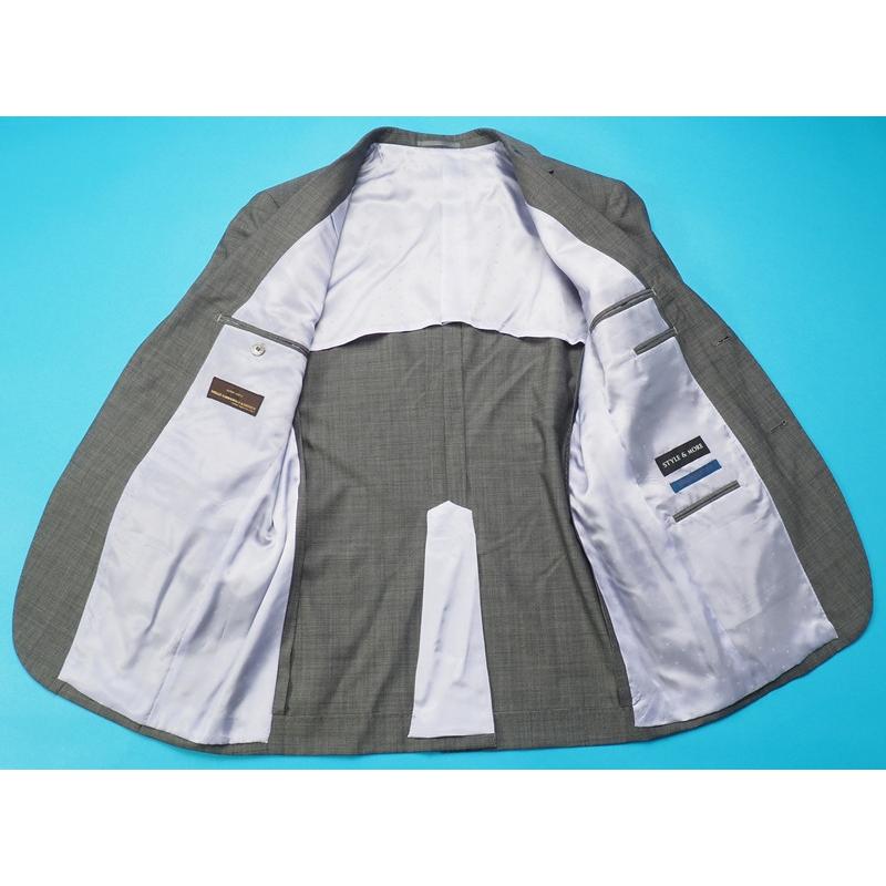 新品定価11.8万円 オンワード樫山 STYLE&MORE 日本製 春夏『CANONICO カノニコ 伊製生地』Super120S ピンヘッド スーツA96(YA5程)灰 CM9554の画像