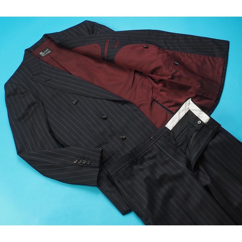 新品定価27.9万円 オンワード樫山 Henry Poole ヘンリープール 日本製 秋冬【橋本毛織 国産生地】ウール100％ スーツA96(A6程度)濃紺 CW8306の画像