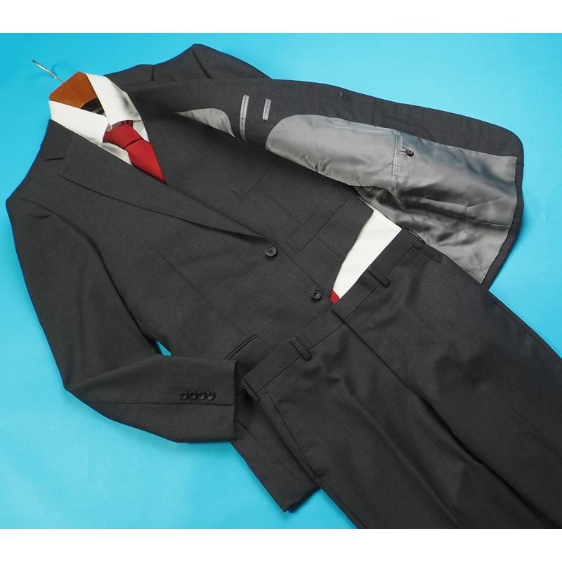 新品 オンワード樫山 Henry Poole ヘンリープール 日本製 ウール100％ ギャバジン無地 スリーピース スーツA112(AB8程度相当) GW1503の画像